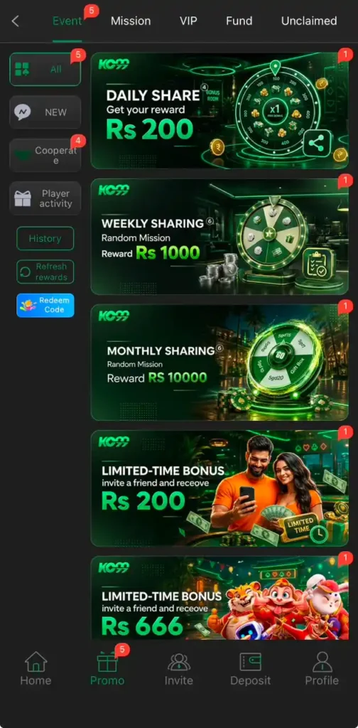 KC99 Game Promotions Page