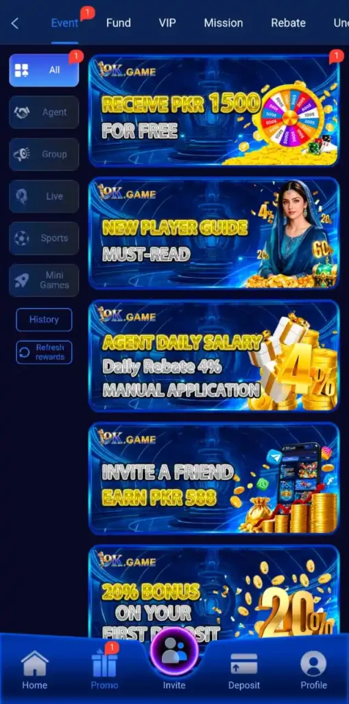 9k Game Promotions Page